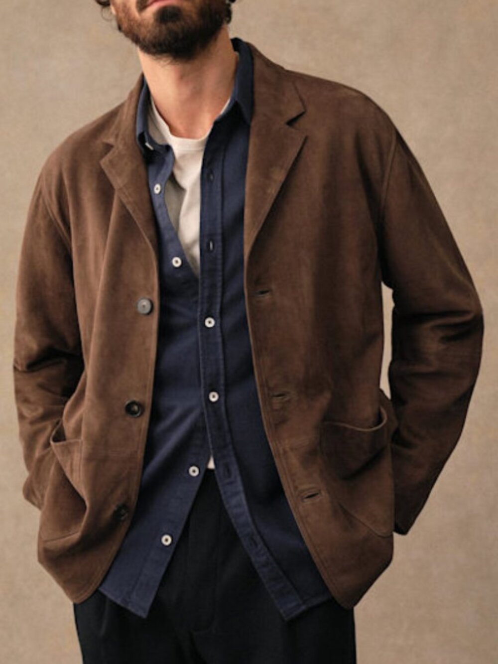 Octobre Brown Suede Jacket in Large